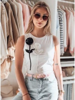 PETITO bílá Dstreet dámské květované tričko bez ramínek RY2730