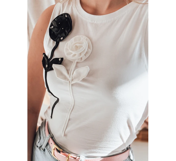 PETITO bílá Dstreet dámské květované tričko bez ramínek RY2730 PETITO bílá Dstreet dámské květované tričko bez ramínek RY2730