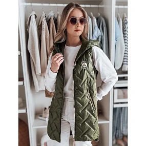 Dámská přechodná prošívaná vesta GRANDI zelená FashionStreet TY4827 Dámská přechodná prošívaná vesta GRANDI zelená FashionStreet TY4827