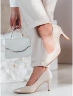 Dámské boty na podpatku CRANTIK béžové Dstreet ZY0746