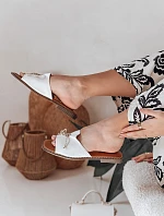 Dámské žabky s mašlí KISSBOW white FashionStreet ZY0755