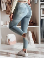 Dámské džínové úzké kalhoty se zdobením LUMITTA modré Dstreet UY2429