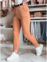 Dámské kalhoty slim fit s páskem TAIRONIK brick Dstreet UY2543
