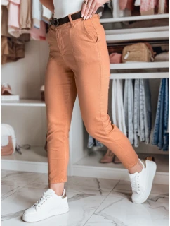 Dámské kalhoty slim fit s páskem TAIRONIK brick Dstreet UY2543