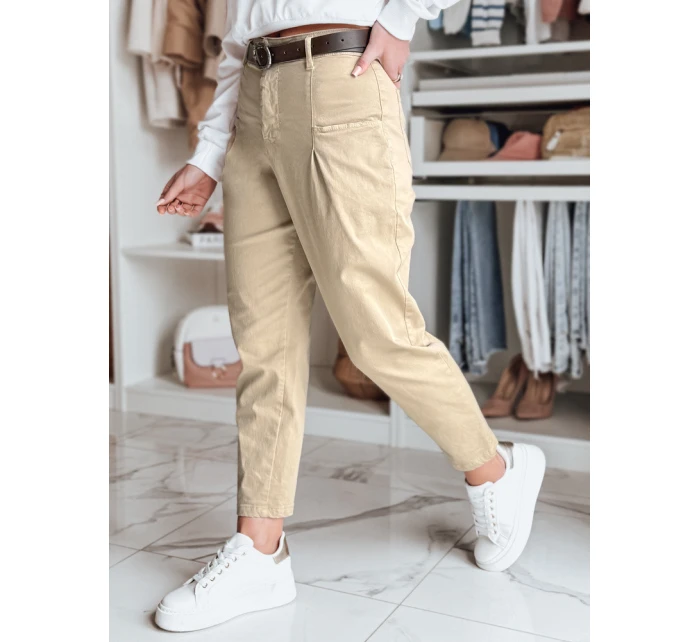 Dámské chinos kalhoty CHINOSKA tmavě béžové FashionStreet UY2556 Dámské chinos kalhoty CHINOSKA tmavě béžové FashionStreet UY2556