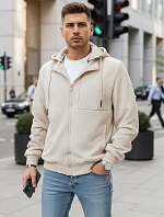 Pánská přechodná bunda s kapucí béžová FashionStreet TX5030