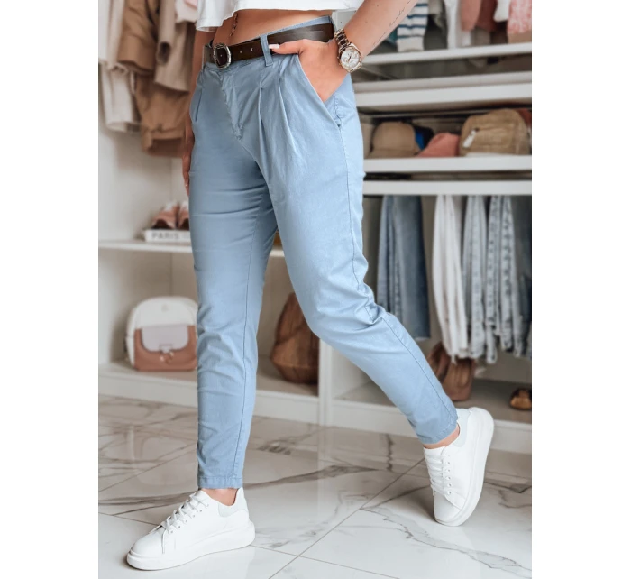 Dámské kalhoty chinos s páskem MODELA modré FashionStreet UY2567 Dámské kalhoty chinos s páskem MODELA modré FashionStreet UY2567