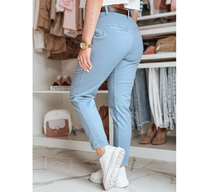 Dámské kalhoty chinos s páskem MODELA modré FashionStreet UY2567 Dámské kalhoty chinos s páskem MODELA modré FashionStreet UY2567