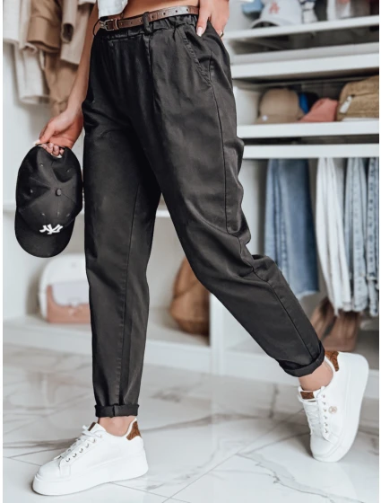 Dámské kalhoty chinos s páskem RELCIX černé FashionStreet UY2584 Dámské kalhoty chinos s páskem RELCIX černé FashionStreet UY2584