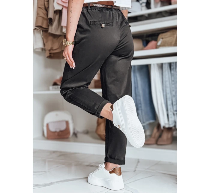 Dámské kalhoty chinos s páskem RELCIX černé FashionStreet UY2584 Dámské kalhoty chinos s páskem RELCIX černé FashionStreet UY2584