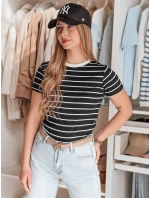 Dámské základní pruhované tričko LINESS černé Dstreet RY2817