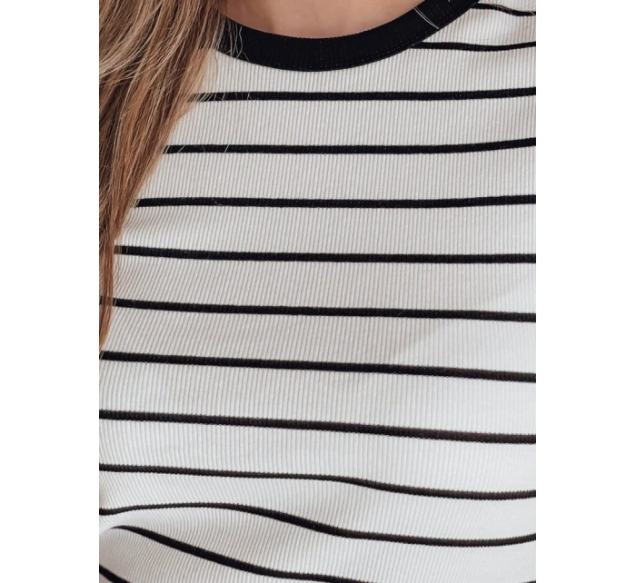 Dámské základní pruhované tričko LINESS white FashionStreet RY2818 Dámské základní pruhované tričko LINESS white FashionStreet RY2818