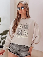 Dámská oversize mikina s medvídky MISOBEARS beige FashionStreet BY1438