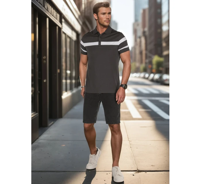 Pánské džínové šortky černé Dstreet SX2493 Pánské džínové šortky černé Dstreet SX2493