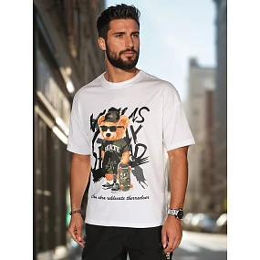 Pánské tričko s potiskem bílé Dstreet model 21988499 - FashionStreet