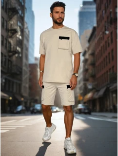 Pánská khaki tepláková souprava Dstreet AX0809