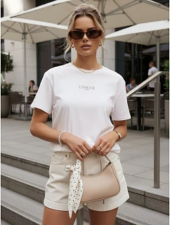 Dámské tričko oversize s výšivkou PARISSTEN bílé FashionStreet RY2886