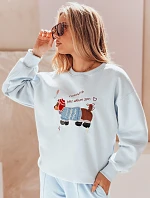 Dámská oversize mikina s výšivkou DOGSWEETY modrá FashionStreet BY1479