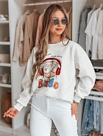 Dámská mikina s potiskem LALA VIBE šedá FashionStreet BY1503