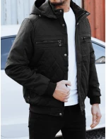 Pánská přechodná prošívaná bunda s kapucí černá Dstreet TX5037