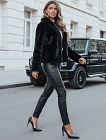 Dámský kožich GLAMFLUFFY krátký černý FashionStreet TY4985