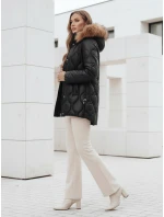 Dámská zimní bunda LUMORE prošívaná s kapucí černá Dstreet TY5015