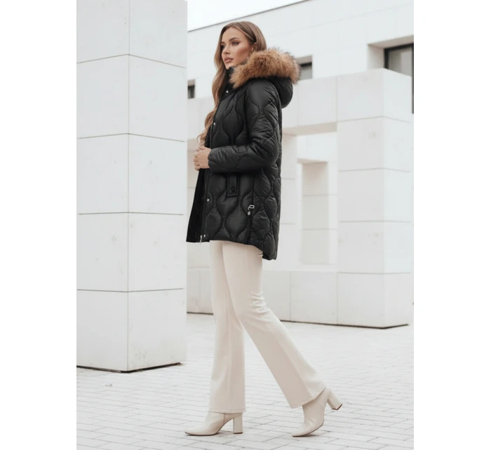 Dámská zimní bunda LUMORE prošívaná s kapucí černá Dstreet TY5015 Dámská zimní bunda LUMORE prošívaná s kapucí černá Dstreet TY5015