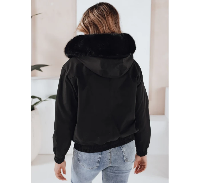 Dámská zimní bunda krátká s kožešinou černá model 21991168 - Dstreet Dámská zimní bunda krátká s kožešinou černá model 21991168 - Dstreet