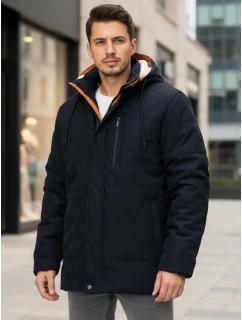 Pánská zimní bunda s kapucí tmavě modrá Dstreet TX5043