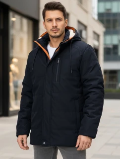 Pánská zimní bunda s kapucí tmavě modrá Dstreet TX5043