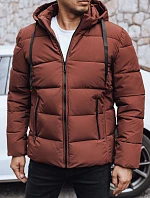 Pánská prošívaná zimní bunda s kapucí FashionStreet brick TX5062
