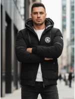 Pánská prošívaná zimní bunda s kapucí černá Dstreet TX5072