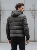 Pánská prošívaná zimní bunda s kapucí šedá Dstreet TX5073