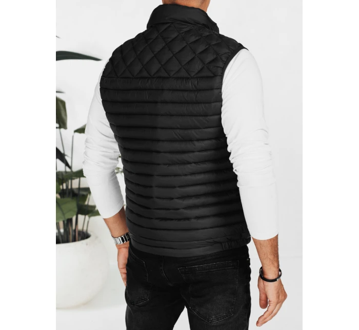 Pánská prošívaná vesta černá Dstreet TX5076 Pánská prošívaná vesta černá Dstreet TX5076