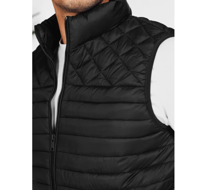 Pánská prošívaná vesta černá Dstreet TX5076 Pánská prošívaná vesta černá Dstreet TX5076