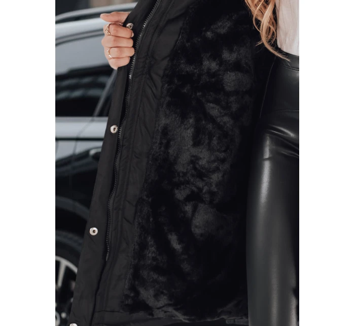 Dámská zimní bunda parka s kožešinou černá model 21991646 - Dstreet Dámská zimní bunda parka s kožešinou černá model 21991646 - Dstreet
