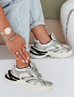 Dámské sportovní stříbrné tenisky FashionStreet ZY1007