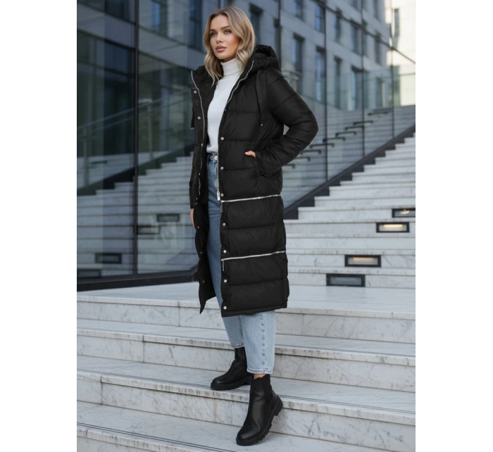 Dámská dlouhá zimní bunda černá Dstreet TY5151 Dámská dlouhá zimní bunda černá Dstreet TY5151