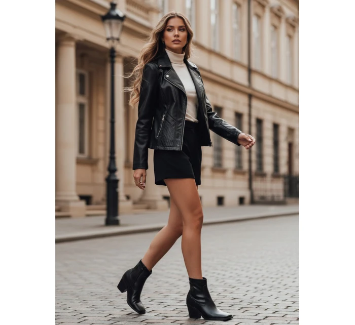 Dámské podzimní černé kozačky Dstreet ZY1018 Dámské podzimní černé kozačky Dstreet ZY1018