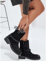 Dámské semišové kozačky černé Dstreet ZY1032