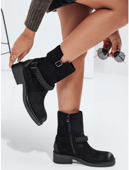 Dámské semišové kozačky černé Dstreet ZY1032 Dámské semišové kozačky černé Dstreet ZY1032