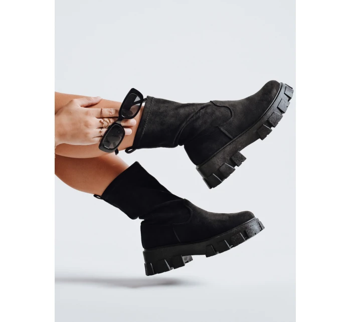 Dámské boty na platformě černé Dstreet ZY1135 Dámské boty na platformě černé Dstreet ZY1135