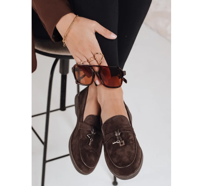 Dámské semišové hnědé mokasíny model 21993257 - Dstreet Dámské semišové hnědé mokasíny model 21993257 - Dstreet