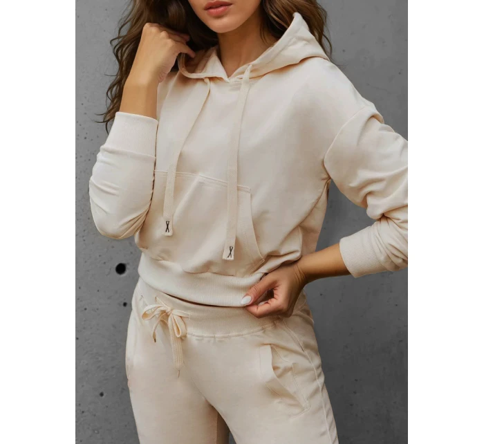 Dámská krémová mikina s kapucí model 21993523 - Dstreet Dámská krémová mikina s kapucí model 21993523 - Dstreet