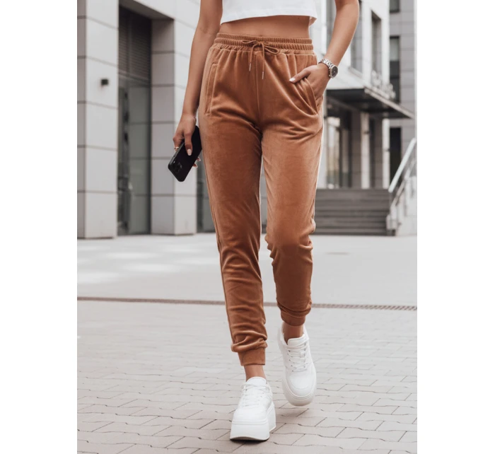 Dámské tepláky velur hnědé FashionStreet UY2838 Dámské tepláky velur hnědé FashionStreet UY2838