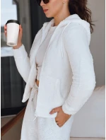 Dámská mikina s kapucí bílá model 21993683 - Dstreet Dámská mikina s kapucí bílá model 21993683 - Dstreet