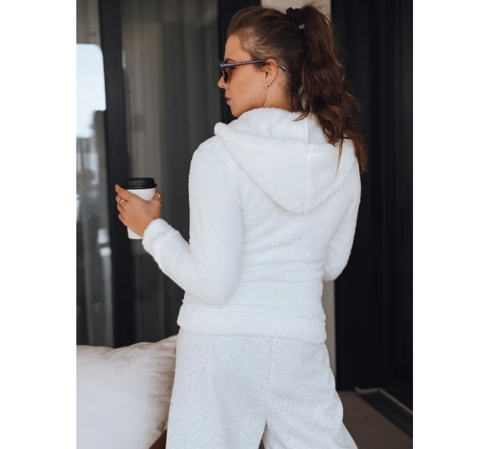 Dámská mikina s kapucí bílá model 21993683 - Dstreet Dámská mikina s kapucí bílá model 21993683 - Dstreet