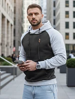Pánská bavlněná mikina s kapucí černá FashionStreet BX5935