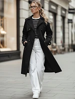 FashionStreet černý dvouřadový trenčkot TY5354