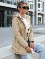Kurtka parka damska z odpinanym kapturem beżowa FashionStreet TY5450